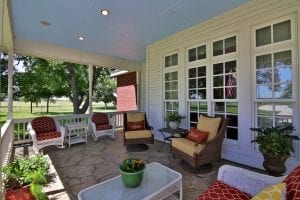 cover front porch with wicker outdoor furniture